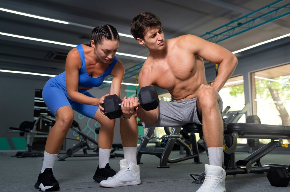 working out with two guys